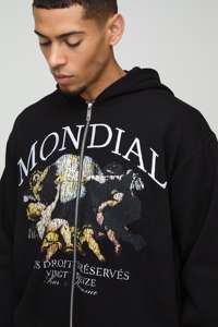 Sweats à capuche zippés à grande échelle pour hommes de haute qualité fabriqués au Pakistan - Product Image 3