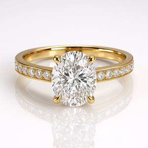 High Quality 925 Silver VVS Moissanite Diamond <b>Ring</b> withOval Cut and White Gold Overlay for Womens Wedding Engagement <b>Ring</b> - Product Image 2