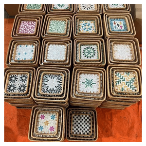 Bandeja Decorativa de Ratán Hecha a Mano de Alta Calidad con Asa, Bandeja Flotante para Piscina, Ecológica, Fabricada por 99 Gold Craft - Product Image 2