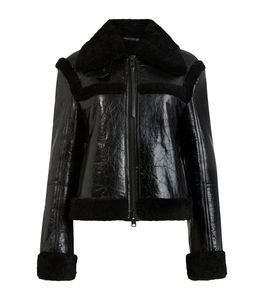 Vestes en cuir pour femmes Vestes en cuir d'hiver en duvet de haute qualité coupe-vent OEM Service Vestes en cuir pour femmes avec col en fourrure personnalisées à la mode - Product Image 3