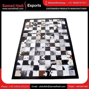 New Arrival Handmade Natural Elegance Cowhide Rugs Embroidered Cowhide for Home Enhancement Timeless Beauty Prayer Room Use - Product Image 2