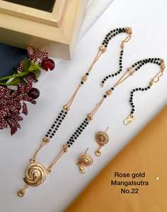 Mangalsutra chapado en oro para mujer, diseñador del orgullo - Product Image 3