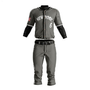 Uniforme de béisbol personalizado OEM al por mayor para hombres, poliéster, su propio diseño, conjunto de ropa deportiva lisa - Product Image 1