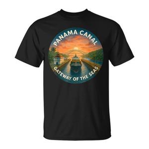 T-shirt promotionnel vintage style canal de Panama pour la navigation et le croisement – Vêtements de style rétro - Product Image 1