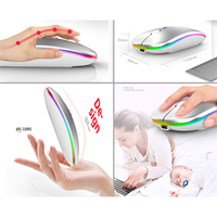 Souris de jeu optique sans fil ergonomique 12000 DPI 2,4 GHz haute précision avec rétroéclairage LED, alimentée par batterie, 4 boutons, Type-C pour