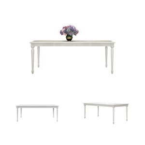 โต๊ะรับประทานอาหารสีขาวขนาดใหญ่ทำจากไม้มะฮอกกานีแกะสลักด้วยมือเฟอร์นิเจอร์ร้านอาหาร - Product Image 6