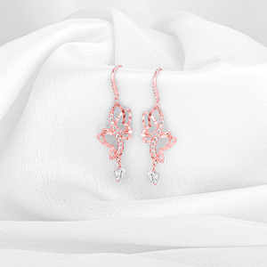 Boucles d'oreilles papillon en or rose brillant - Argent 925, pour tous les jours, au bureau et pour les fêtes - Product Image 1