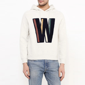 Sweat à capuche pour homme en coton mélangé, broderie en chenille, poche, design personnalisé avec patch, coupe régulière, haute qualité, prix de gros, hiver - Product Image 3