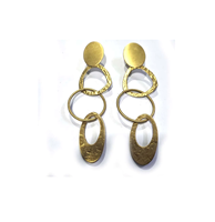 Bijoux modernes Boucles d'oreilles en laiton plaqué or véritable Boucles d'oreilles de type pois pour femmes