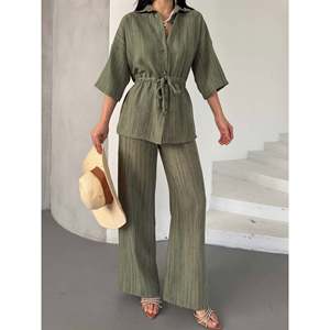 Shirt and <b>Trousers</b> Set - Khaki - Product Image 1