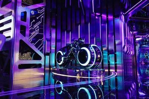 साइबरपंक भविष्य की रोशनी वाली बाइक फिगर नाइट क्लब केटीवी बार प्रवेश किया गया नीयन लाइट लाइट साइंस फिक्शन साइकिल मोटरसाइकिल मूर्तिकला - Product Image 6