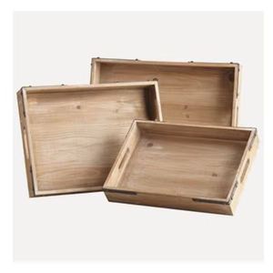Plateau de service en bois de manguier au design moderne avec poignée en métal, ustensiles de cuisine pour la vaisselle de mariage, plateau de service alimentaire - Product Image 3