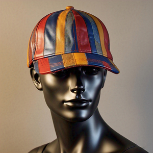 Customize Panel Genuine Leather Cap Unisex Baseball PU Caps OEM Fashion Multi Panel Leather Snap-Back Cap - Product Image 5