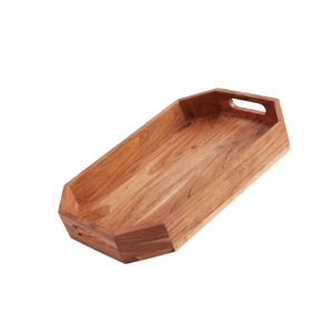 Plateau de serveur de nourriture artisanal en bois naturel de haut niveau plateau de service de nourriture en bois de gros plateau en bois d'acacia pour le dessus de table de dîner - Product Image 4