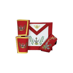 Masonic Rose Croix 18th Degree Delantal, Guanteletes y Collar Set, Rojo - Product Image 5