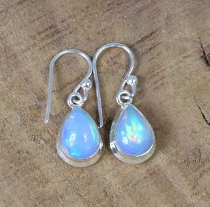 ต่างหูโอปอลเอธิโอเปียทรงลูกแพร์ เงินแท้ 925 งานแฮนด์เมด ประดับขอบด้วยโรเดียม เครื่องประดับอัญมณีหรูหราสำหรับผู้หญิง ของขวัญแฟชั่น - Product Image 5