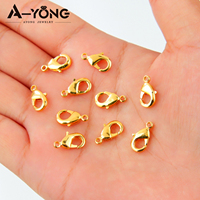 Accessoires de fabrication de bijoux anti-ternissement, fermoirs à griffe de homard en cuivre couleur or, fermoirs à griffe pour bracelet, collier, pour bijoux DIY
