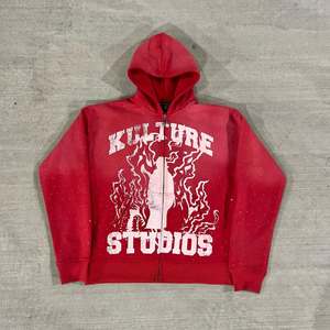 Sudadera con capucha lavada con ácido de gran tamaño personalizada, ropa de calle Vintage, gráfico bordado, 100% algodón, invierno, XL, con capucha, cremallera, diamantes de imitación - Product Image 5