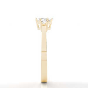 0.30 carats diamant de laboratoire serti à 4 broches avec coupe marquise et ronde pour les fonctions familiales des femmes bagues en diamant - Product Image 2