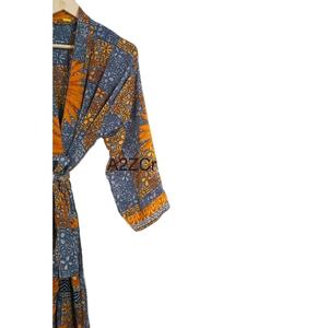 Vestido Largo de Verano para Mujer, Estilo Vintage, Elegante, de Seda, Cuello en V, Cierre con Cordón, Secado Rápido, Transpirable, con Parches Frontales Tejidos - Product Image 5