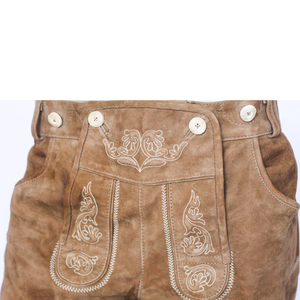 Pantalones cortos de cuero alemanes Oktoberfest bávaro tradicional hechos a medida para hombre, traje de festival de ante al por mayor - Product Image 3