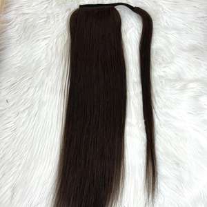 Cola de caballo 100% cabello humano virgen no Remy máquina recta Natural doble trama vietnamita un donante todos los colores adecuados - Product Image 4