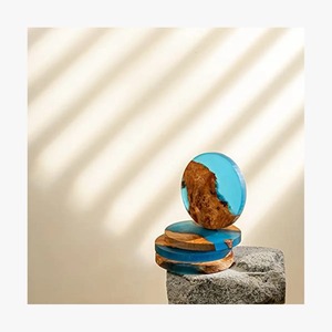 Dessous de verre en résine et bois naturel fabriqués à la main de qualité supérieure avec un design personnalisable et un style moderne pour boissons chaudes/froides - Product Image 6