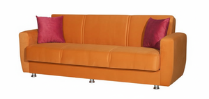 Convertible Orange Sofa Bed European Style Storage Frame Eco-Friendly Fabric Upholstery Cushion Back <b>Portable</b> Best Selling - Product Image 4