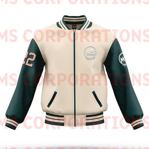 Chaquetas universitarias hechas a medida, chaquetas Letterman, chaqueta universitaria de béisbol, precio de fabricación de Pakistán con cuero genuino - Product Image 5