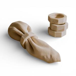 Anillos de Servilleta Cuadrados de Piedra Travertino con Textura Porosa Natural para Decoración de Mesa Rústica Moderna, Únicos - Product Image 5