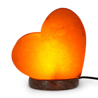 Lámpara LED USB Artesanal de Sal Rosa del Himalaya Natural, Colección de Cuencos de Fuego en Forma de Corazón y Pirámide Lunar, Purificador de Aire Moderno