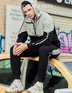 เสื้อแจ็กเก็ตผู้ชายมีซิป2ชิ้น, เซ็ต2ชิ้นคอลเลกชั่นไซส์ฤดูหนาวเสื้อกันหนาวมีฮู้ด - Product Image 3