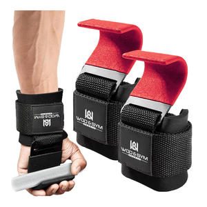 Crochets de musculation robustes pour la salle de sport, unisexe, avec sangles de soutien pour les poignets, poignée pour la musculation, crochets unisexes - Product Image 1