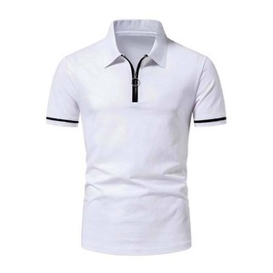 Polo manches courtes zippé pour homme Logo personnalisé et couleur en coton respirant Taille Plus Vêtements pour homme Polos - Product Image 4
