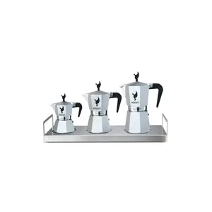 Set Chef Coffee Moka Pot Aluminum Espresso Coffee Maker Plastic Handle 3 -6- 9 Cups Heat Resistant Tools Accessories And Try
