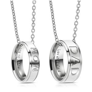 Collana con Ciondolo in Acciaio al Titanio Regalo per la Festa del <span class=keywords><strong>Papà</strong></span> e della <span class=keywords><strong>Mamma</strong></span> Ti Amo <span class=keywords><strong>PAPÀ</strong></span> <span class=keywords><strong>MAMMA</strong></span> Anello Coordinato Regalo di Compleanno Anniversario - Product Image 1