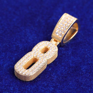 Chiffres VVS Diamant CZ Cluster Pierre À La Mode Vintage Style Glacé Blinged Out Pendentifs Collier - Product Image 5