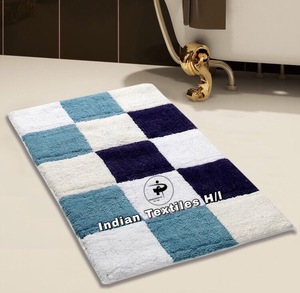 Alfombra de baño de diseño de Ajedrez de lujo más suave al por mayor, alfombras de baño de diseñador de secado rápido, algodón con técnicas hechas a máquina para baños - Product Image 2