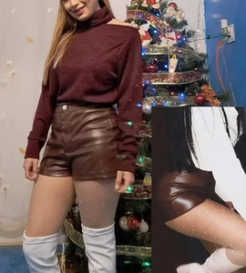 Shorts de Cuero para Mujer Hechos a Medida, Estilo Nuevo y Diseño Único, Shorts de Cuero Vacuno Personalizados para Mujer - Product Image 4