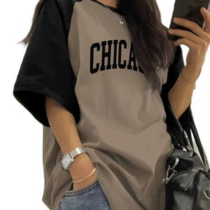 เสื้อยืดเอวลอยทรงหลวมพอดีตัวสำหรับผู้ชายเสื้อยืดแนวสตรีทผ้าฝ้าย100% ไหล่ตกสำหรับใส่โลโก้ได้ตามต้องการ - Product Image 1