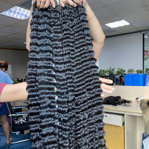 Mechones de pelo puro virgen humano de ondas profundas, mechones de color natural, extremos Alineación de cutícula - Product Image 1