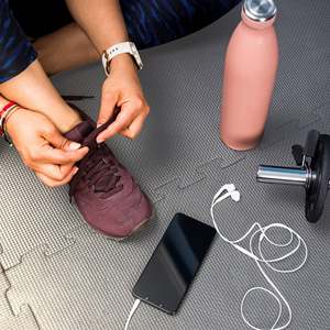 BalanceFrom High-Density Anti-Static 144 Sq Ft Gray Exercise Mat <b>Tiles</b> Customizable for Gym Use <b>Interlocking</b> EVA Foam Fitness - Product Image 3