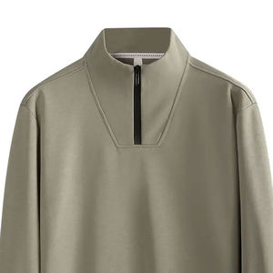 Wholesale Custom <b>Men</b> Custom <b>Half</b> Quarter <b>Zip</b> Fleece Crewneck Blank Long Sleeve Cotton Unisex Pullover <b>Zip</b> up <b>Sweatshirt</b> - Product Image 6