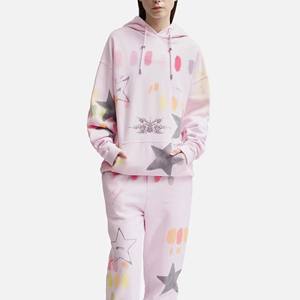 Sudadera con capucha de lana de algodón 100% para adultos, diseño de ropa de calle, bordado de diamantes de imitación, estampado Digital, cuello con capucha tejido para invierno - Product Image 5