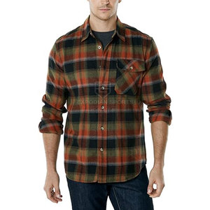 Chemise en flanelle classique pour homme, manches longues, 100% coton, vêtement décontracté, bouton, motif uni personnalisé, écologique, respirant, séchage rapide, haute qualité - Product Image 3