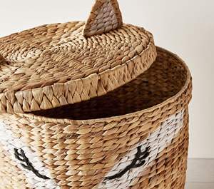Cesta de Almacenamiento Boho de Ratán con Forma de Zorro, Hecha a Mano, Mimbre Natural, Grande, para Guardar Juguetes de Niños, Organizador de Lavandería - Product Image 3