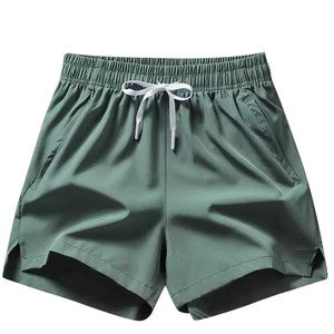 Shorts de sport pour homme en nylon/coton personnalisés, confortables, à séchage rapide, en velours côtelé, coupe-vent, imperméables, avec ceinture élastique - Product Image 1