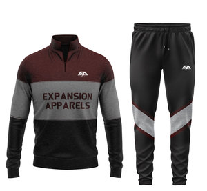 Ensemble de vêtements de sport 100% coton pour hommes Pantalon de jogging de gymnastique respirant et survêtement avec chemise et short respirants pour l'entraînement - Product Image 1