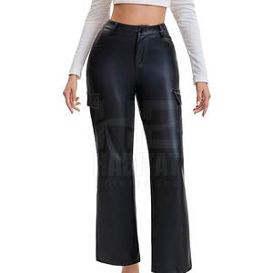 Pantalones de cuero para mujer, de alta calidad y más vendidos, pantalones cargo de cuero suave, diseño duradero y cómodo - Product Image 2