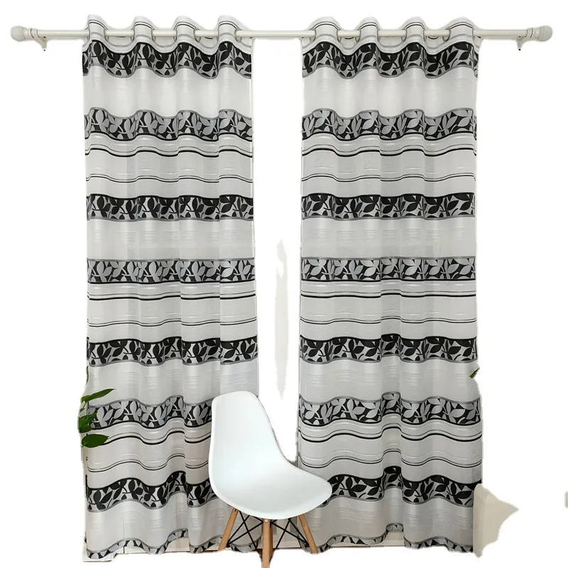 Modelo preto e branco Cortina mais vendida Projete suas próprias cortinas personalizadas de alta qualidade para decoração de janelas